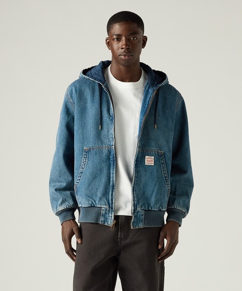 Levi's（リーバイス）の「Levi's/リーバイス WORKWEAR POTRERO デニム フーディー ミディアムインディゴ GET INVOLVED（パーカー・メンズ・インディゴブルー・XL/L/M/S）」の9枚目の写真
