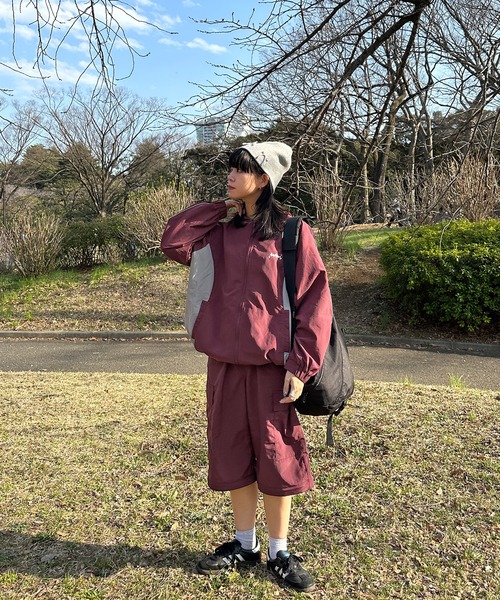 favclo.(ファブクロ)の「2WAYナイロンカーゴパンツ【SET UP着用可能】(カーゴパンツ・レディース・ボルドー/カーキ・FREE)」の4枚目の写真
