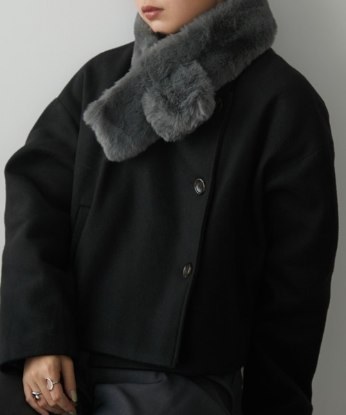 Aunt Marie's（アントマリーズ）の「ミニファーティペット/スヌード（ネックウォーマー/スヌード・レディース・チャコールグレー/モカ/ベージュ・FREE）」の8枚目の写真