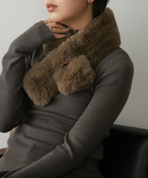 Aunt Marie's（アントマリーズ）の「ミニファーティペット/スヌード（ネックウォーマー/スヌード・レディース・チャコールグレー/モカ/ベージュ・FREE）」の11枚目の写真