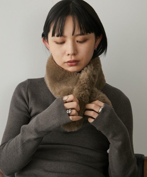 Aunt Marie's（アントマリーズ）の「ミニファーティペット/スヌード（ネックウォーマー/スヌード・レディース・チャコールグレー/モカ/ベージュ・FREE）」の13枚目の写真