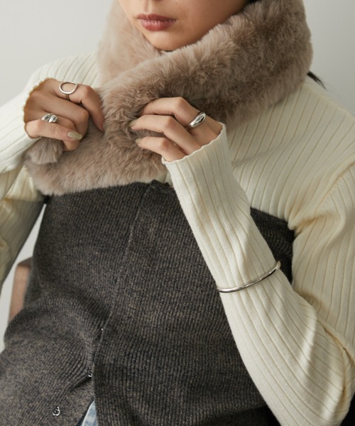 Aunt Marie's（アントマリーズ）の「ミニファーティペット/スヌード（ネックウォーマー/スヌード・レディース・チャコールグレー/モカ/ベージュ・FREE）」の21枚目の写真