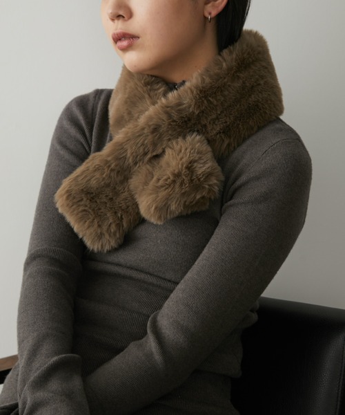 Aunt Marie's（アントマリーズ）の「ミニファーティペット/スヌード（ネックウォーマー/スヌード・レディース・チャコールグレー/モカ/ベージュ・FREE）」の16枚目の写真