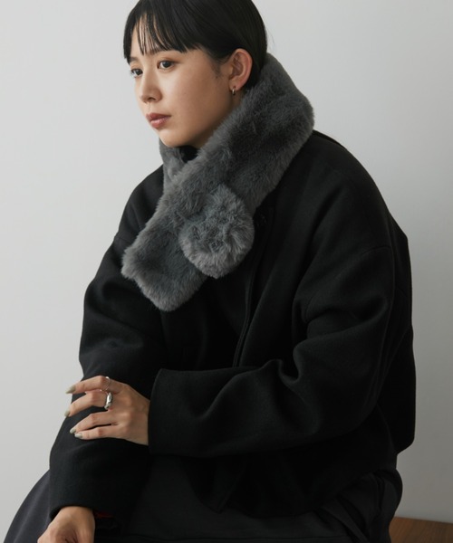 Aunt Marie's（アントマリーズ）の「ミニファーティペット/スヌード（ネックウォーマー/スヌード・レディース・チャコールグレー/モカ/ベージュ・FREE）」の9枚目の写真