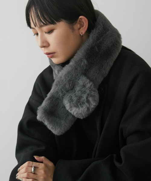 Aunt Marie's（アントマリーズ）の「ミニファーティペット/スヌード（ネックウォーマー/スヌード・レディース・チャコールグレー/モカ/ベージュ・FREE）」の6枚目の写真