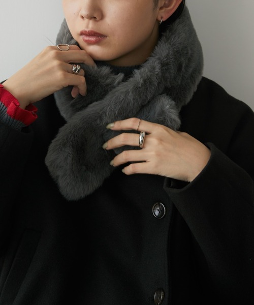 Aunt Marie's（アントマリーズ）の「ミニファーティペット/スヌード（ネックウォーマー/スヌード・レディース・チャコールグレー/モカ/ベージュ・FREE）」の7枚目の写真