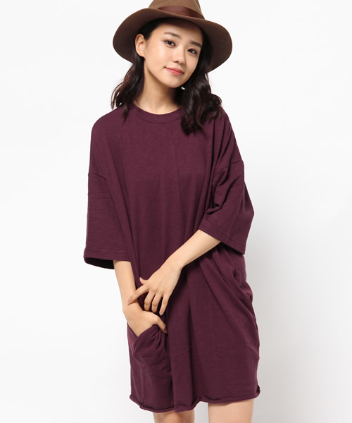 MOUSSY（マウジー）の「MIDDLE SLEEVE CUT OP（ワンピース・レディース・ブラック/カーキ系/ボルドー・FREE）」の3枚目の写真