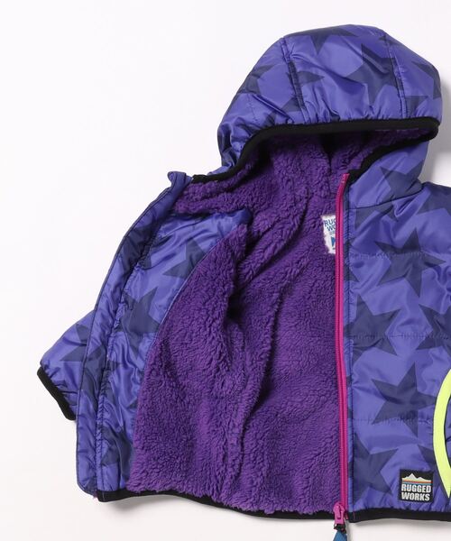 RUGGEDWORKS（ラゲッドワークス）の「星柄フードジャケット（ブルゾン・キッズ・チャコールグレー/ブルーパープル・80ｃｍ）」の4枚目の写真