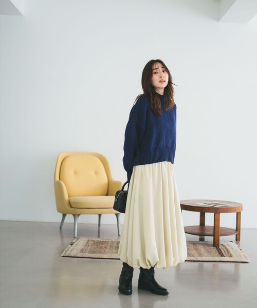 B:MING by BEAMS(ビーミングバイビームス)の「バルーン スカート(S~M)(スカート・レディース・ナチュラル/ブラック/オリーブ・SMALL/MEDIUM)」の4枚目の写真