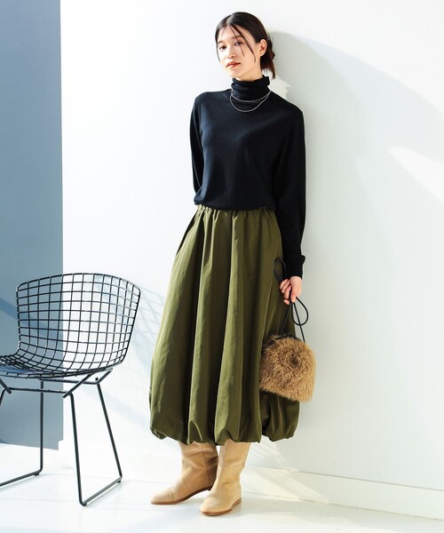 B:MING by BEAMS(ビーミングバイビームス)の「バルーン スカート(S~M)(スカート・レディース・ナチュラル/ブラック/オリーブ・SMALL/MEDIUM)」の19枚目の写真