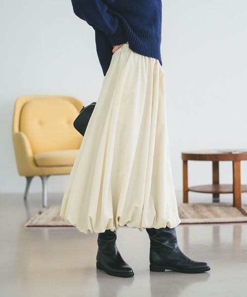 B:MING by BEAMS(ビーミングバイビームス)の「バルーン スカート(S~M)(スカート・レディース・ナチュラル/ブラック/オリーブ・SMALL/MEDIUM)」の1枚目の写真