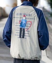 Red Cap Girl | 【a-r】〔RedCapGirl/レッドキャップガール〕ラバーイラスト サイドライン ナイロンラグランジャケット(ナイロンジャケット)