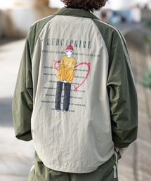 Red Cap Girl | 【a-r】〔RedCapGirl/レッドキャップガール〕ラバーイラスト サイドライン ナイロンラグランジャケット(ナイロンジャケット)