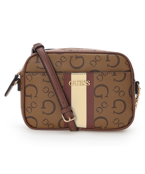 Guess(ゲス)の「BRECKEN Mini Crossbody(ショルダーバッグ・レディース・ピンク/ブラウン/ダークグレー・ONE SIZE)」の1枚目の写真
