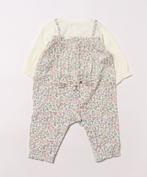 kladskap（クレードスコープ）の「お尻ウサギ花柄切替長袖カバーオール（ロンパース・キッズ・ライトピンク・70cm）」の2枚目の写真