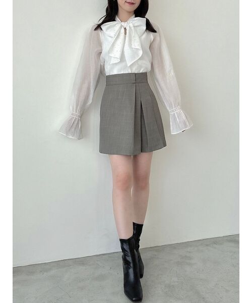 dazzlin（ダズリン）の「ビックリボンラインストーンブラウス（シャツ/ブラウス・レディース・ブラック/オフホワイト/グレー・FREE）」の21枚目の写真