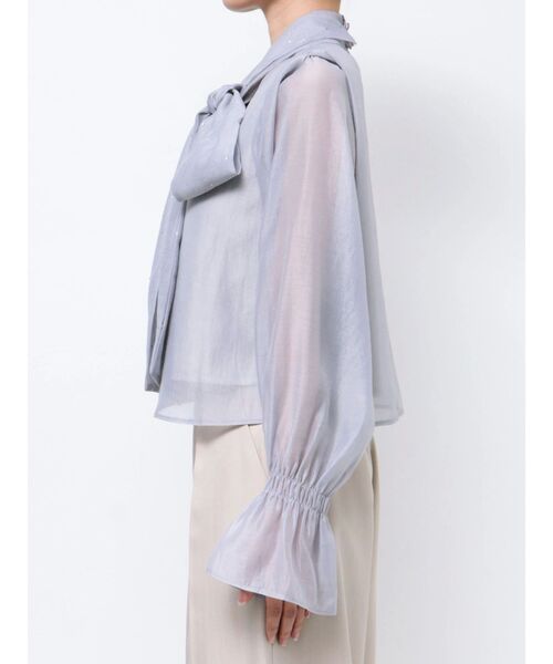 dazzlin（ダズリン）の「ビックリボンラインストーンブラウス（シャツ/ブラウス・レディース・ブラック/オフホワイト/グレー・FREE）」の13枚目の写真