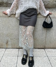 INTER FACTORY | mai - レースドッキングロングスカート - made in  INTERFACTORY(スカート)