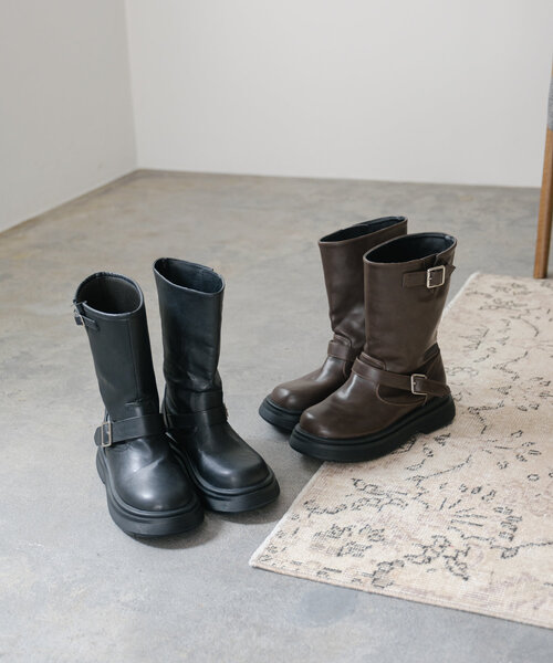 Kastane(カスタネ)の「エンジニアブーツ(ブーツ・レディース・ブラック/ブラウン・38/39/37)」の3枚目の写真