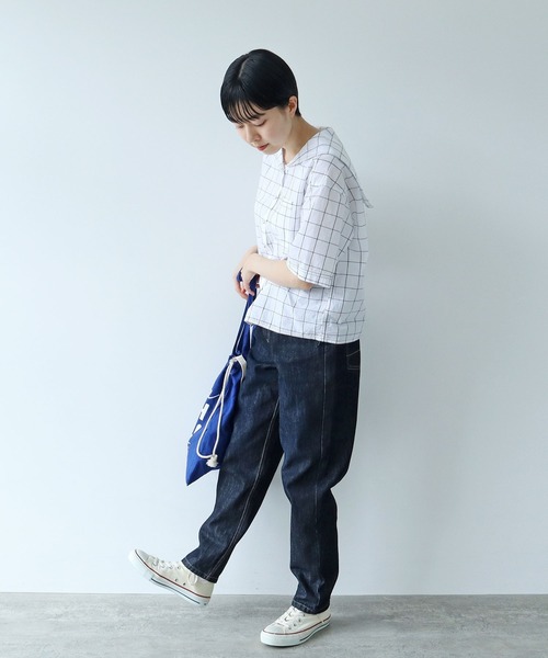 PAR ICI(パーリッシィ)の「12.5OZデニム ジョッパーパンツ(デニムパンツ・レディース・ネイビー/サックスブルー・S/M)」の3枚目の写真