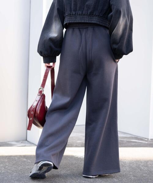 WEGO（ウィゴー）の「WEGO/グラフィック刺繍裏起毛ワイドスウェットパンツ（スウェットパンツ・レディース・アイボリー/ダークグレー・FREE）」の14枚目の写真