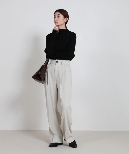 セール】サイドボタンデザイントップス（Tシャツ/カットソー）｜select