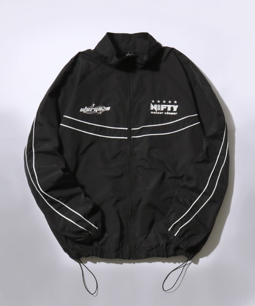 極美品/XL相当 パーリーゲイツ　トラックジャケット　ナイロン　ストライプ　ロゴ セール】Nylon Track Jacket/オーバーサイズ ユニフォーム