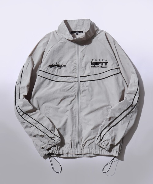 SITRY（シトリー）の「Nylon Track Jacket/オーバーサイズ ユニフォームデザイン ブロークコア 切替 ナイロンジャケット トラックジャケット ブルゾン（ナイロンジャケット・メンズ・チャコール/ネイビー/ブラック/ホワイト/グレー/ブラック系その他/ブルー系その他・M/L）」の4枚目の写真
