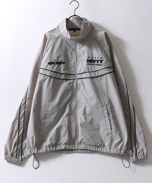 SITRY（シトリー）の「Nylon Track Jacket/オーバーサイズ ユニフォームデザイン ブロークコア 切替 ナイロンジャケット トラックジャケット ブルゾン（ナイロンジャケット・メンズ・チャコール/ネイビー/ブラック/ホワイト/グレー/ブラック系その他/ブルー系その他・M/L）」の9枚目の写真