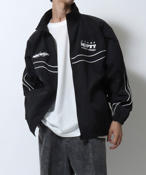 セール】Nylon Track Jacket/オーバーサイズ ユニフォームデザイン