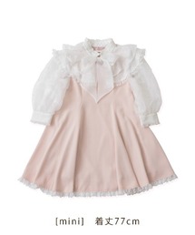 Lacy millefeuille frill collar ワンピース
