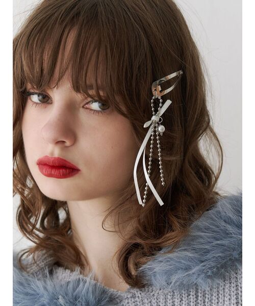 jouetie（ジュエティ）の「リボンヘアピン（ヘアピン・レディース・オフホワイト/ブラック・FREE）」の4枚目の写真