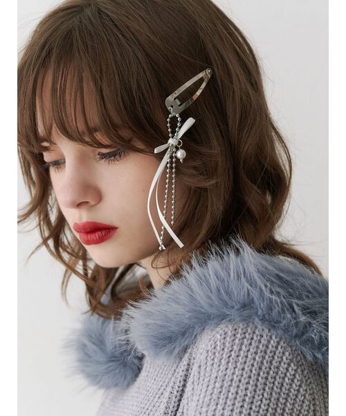 jouetie（ジュエティ）の「リボンヘアピン（ヘアピン・レディース・オフホワイト/ブラック・FREE）」の5枚目の写真