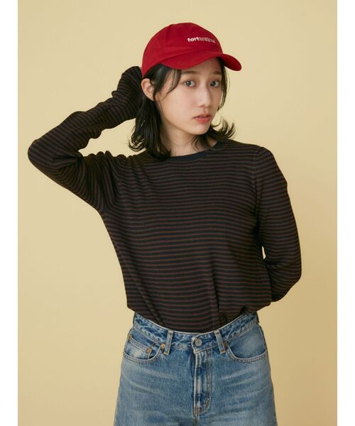 Ungrid（アングリッド）の「【WEB限定】ボーダークルーネックニット（ニット/セーター・レディース・ブラウン/グリーン/オフホワイト/ブルー・FREE）」の5枚目の写真