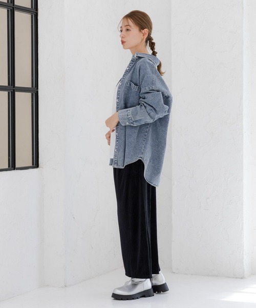 LAKOLE（ラコレ）の「ベロアリブナロースカート / 148118（スカート・レディース・アイボリー/ブラック/グレー/モカ・FREE）」の13枚目の写真