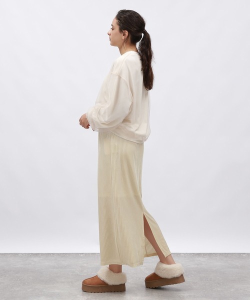 LAKOLE（ラコレ）の「ベロアリブナロースカート / 148118（スカート・レディース・アイボリー/ブラック/グレー/モカ・FREE）」の7枚目の写真