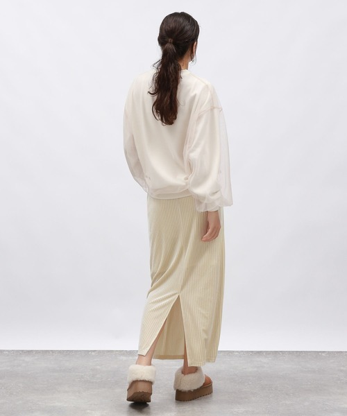 LAKOLE（ラコレ）の「ベロアリブナロースカート / 148118（スカート・レディース・アイボリー/ブラック/グレー/モカ・FREE）」の8枚目の写真