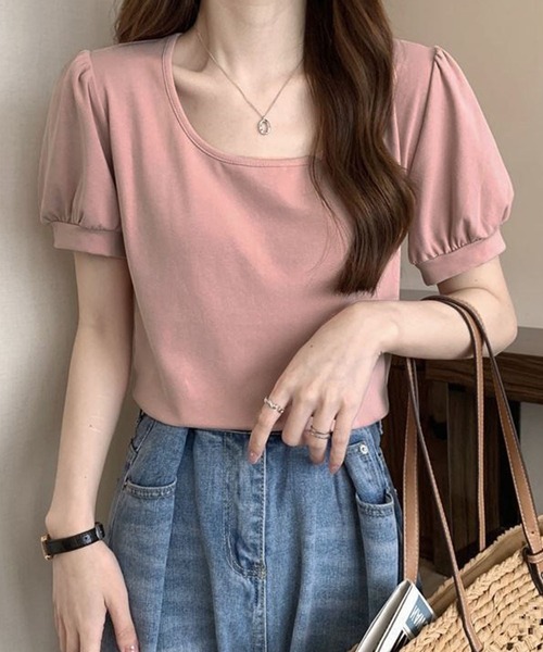 Dewlily（デューリリー）の「バルーンスリーブTシャツ（Tシャツ/カットソー・レディース・ホワイト/ピンク/グリーン/ライトピンク/ブラック・XL/L/M）」の5枚目の写真
