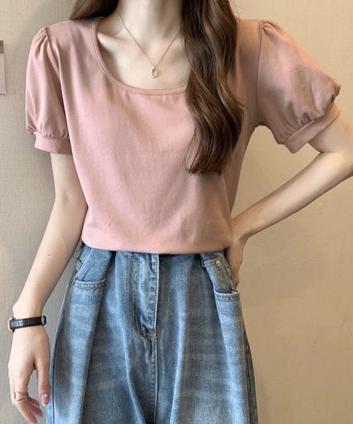 Dewlily（デューリリー）の「バルーンスリーブTシャツ（Tシャツ/カットソー・レディース・ホワイト/ピンク/グリーン/ライトピンク/ブラック・XL/L/M）」の8枚目の写真