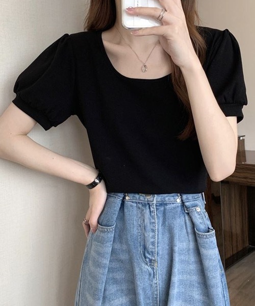 Dewlily（デューリリー）の「バルーンスリーブTシャツ（Tシャツ/カットソー・レディース・ホワイト/ピンク/グリーン/ライトピンク/ブラック・XL/L/M）」の10枚目の写真