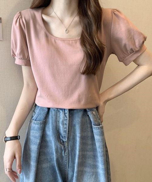 Dewlily（デューリリー）の「バルーンスリーブTシャツ（Tシャツ/カットソー・レディース・ホワイト/ピンク/グリーン/ライトピンク/ブラック・XL/L/M）」の13枚目の写真