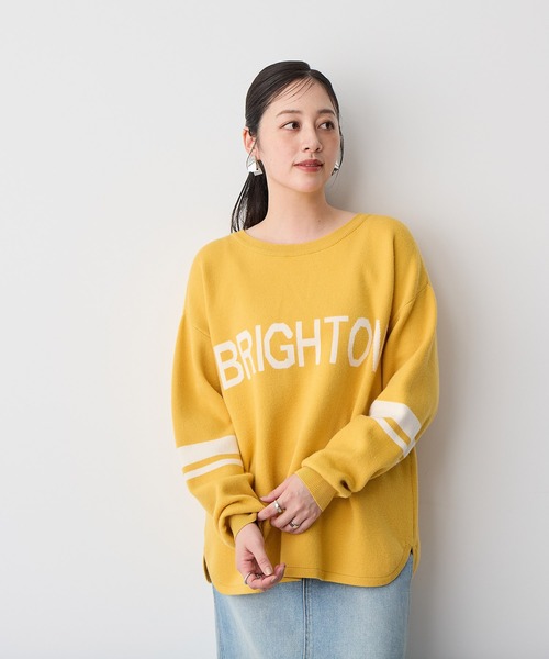anyfee（エニフィー）の「【anyfee】ジャガードロゴニットプルオーバー《大きいサイズ/プラスサイズ》（ニット/セーター・レディース・ブラック/杢グレー/イエロー・4L/5L/LL/3L）」の3枚目の写真