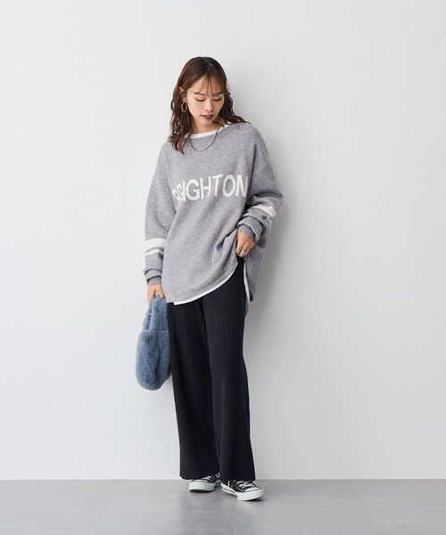 anyfee（エニフィー）の「【anyfee】ジャガードロゴニットプルオーバー《大きいサイズ/プラスサイズ》（ニット/セーター・レディース・ブラック/杢グレー/イエロー・4L/5L/LL/3L）」の11枚目の写真