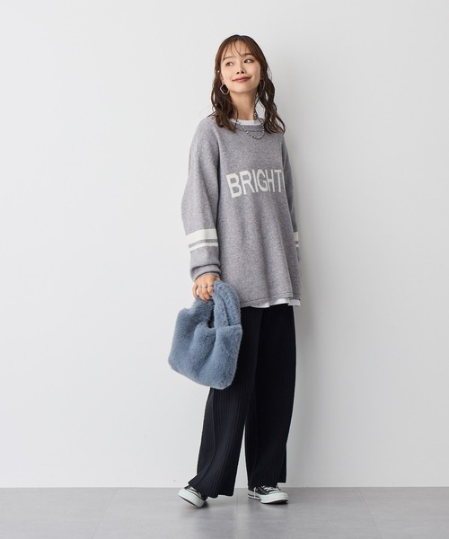 anyfee（エニフィー）の「【anyfee】ジャガードロゴニットプルオーバー《大きいサイズ/プラスサイズ》（ニット/セーター・レディース・ブラック/杢グレー/イエロー・4L/5L/LL/3L）」の15枚目の写真