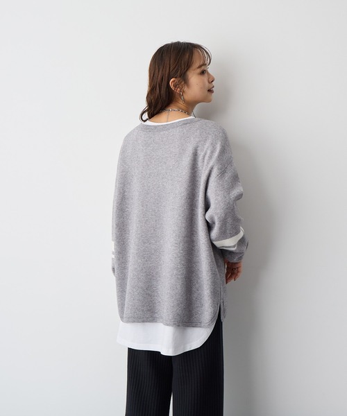 anyfee（エニフィー）の「【anyfee】ジャガードロゴニットプルオーバー《大きいサイズ/プラスサイズ》（ニット/セーター・レディース・ブラック/杢グレー/イエロー・4L/5L/LL/3L）」の19枚目の写真