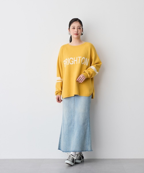 anyfee（エニフィー）の「【anyfee】ジャガードロゴニットプルオーバー《大きいサイズ/プラスサイズ》（ニット/セーター・レディース・ブラック/杢グレー/イエロー・4L/5L/LL/3L）」の22枚目の写真