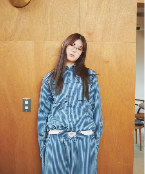 common gull products.（コモンガルプロダクツ）の「四角いシャツ（シャツ/ブラウス・レディース・ブラック/ブルー/ホワイト/パープル・MEDIUM/LARGE）」の12枚目の写真