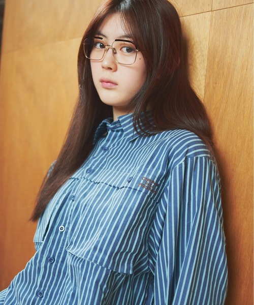 common gull products.（コモンガルプロダクツ）の「四角いシャツ（シャツ/ブラウス・レディース・ブラック/ブルー/ホワイト/パープル・MEDIUM/LARGE）」の13枚目の写真