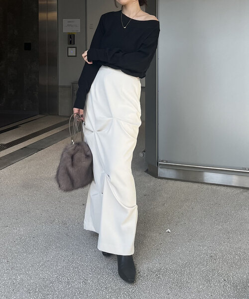 美品♡カプリシュレマージュ フォックスカシミヤ ボートネックニット ホワイト CAPRICIEUX LE'MAGE（カプリシューレマージュ）の「【C.L】FOXカシミア