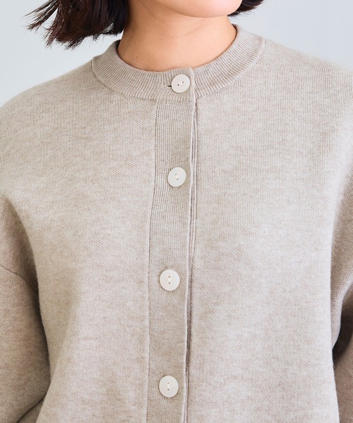 CROSS FUNCTION（クロスファンクション）の「《洗える・タンブル乾燥可》クルーネックニットカーディガン【CROSS FUNCTION/クロスファンクション】（ニット/セーター・レディース・杢グレー/ライトブルー/ブラック/グレイッシュベージュ/レッド/モカ/チャコールグレー・M/LL/L）」の22枚目の写真